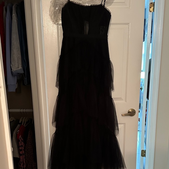 BCBGMaxAzria Oly Ruffle Tiered Corset Gown - Picture 1 of 5